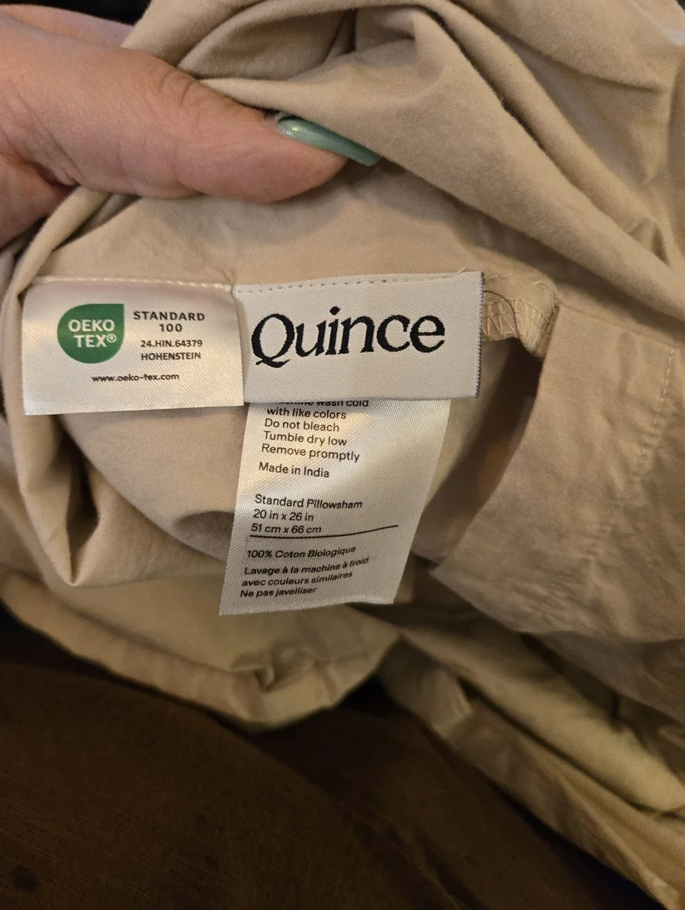 Quince Classic Organic Percale Pillowcase Dove-single
